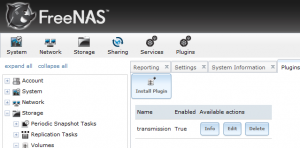 transmission de freenas