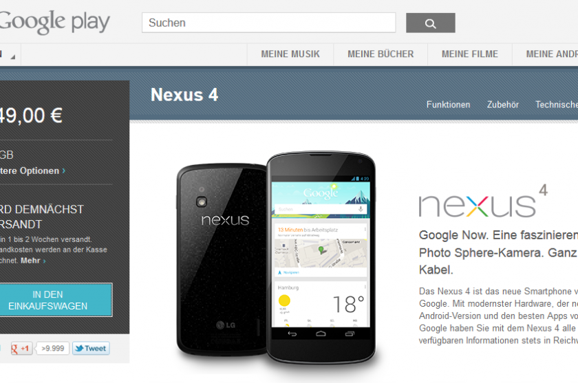 Google : Nexus 5 présenté nexus4 playstore 1024x557