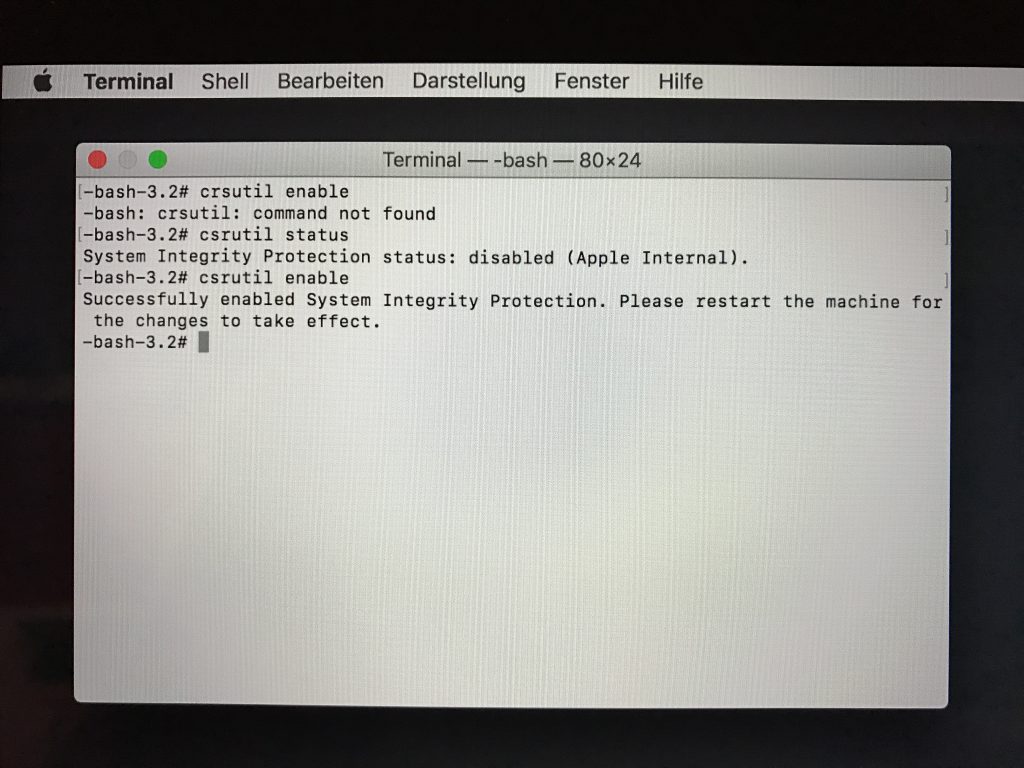 csrutil aktivieren