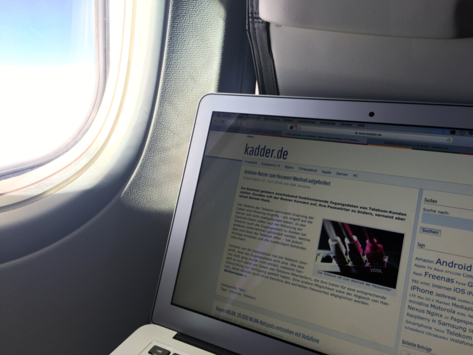 WLAN auf einem Norwegian-Flug