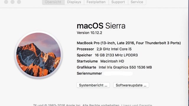 macOS "Sierra" 10.12.2