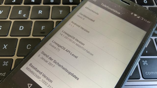 LineageOS 14.1 (Android 7.1.1) auf Moto G (falcon)