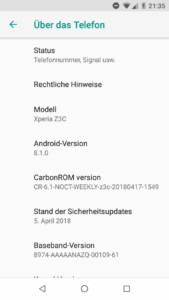 CarbonROM „Noct“ auf Basis von Android 8.1 „Oreo“