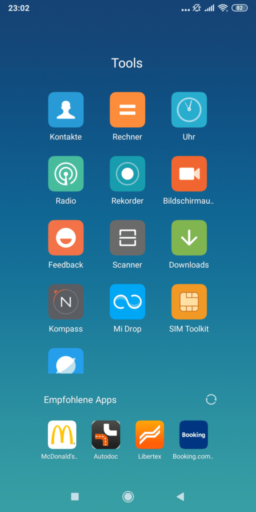 MIUI 10 with app suggestions