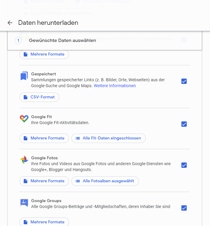 Google Photos: alle Bilder herunterladen google photos takeout 1