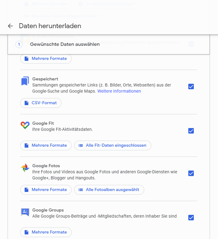 Google Photos: alle Bilder herunterladen Google Photos Download im Takeout-Tool