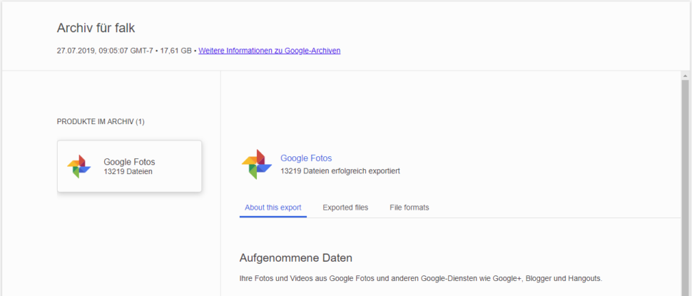 Google Photos: alle Bilder herunterladen google photos takeout 2