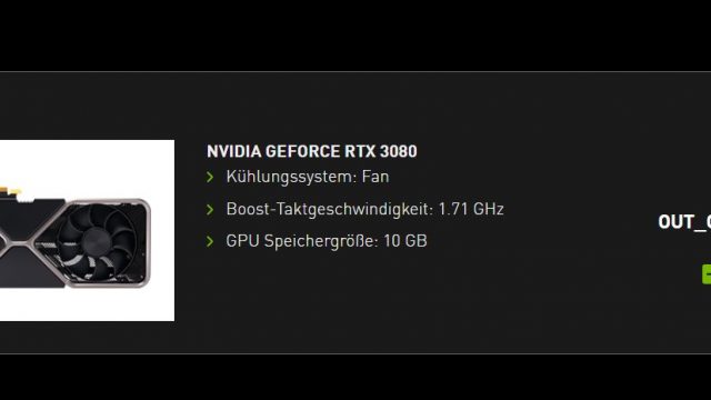 Nvidia Geforce RTX 3080