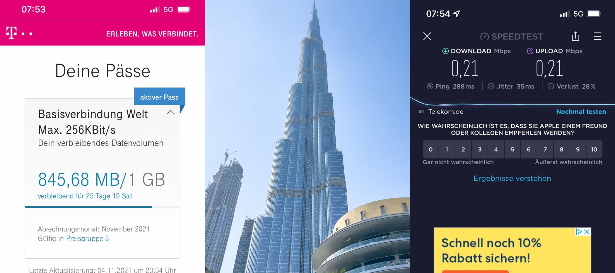 MagentaEINS Plus: Roaming in Ländergruppe 3 oder warum Unlimited keine vollwertige Alternative ist dubai roaming telekom