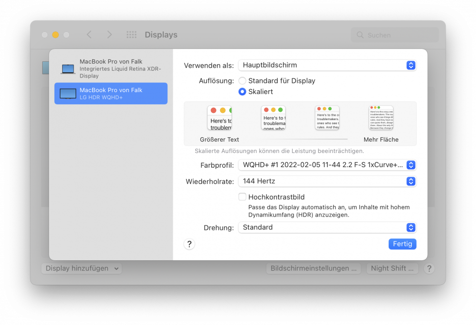 DisplayCAL mit Apple M1 und externem Monitor Bildschirmfoto 2022 02 12 um 13.45.55