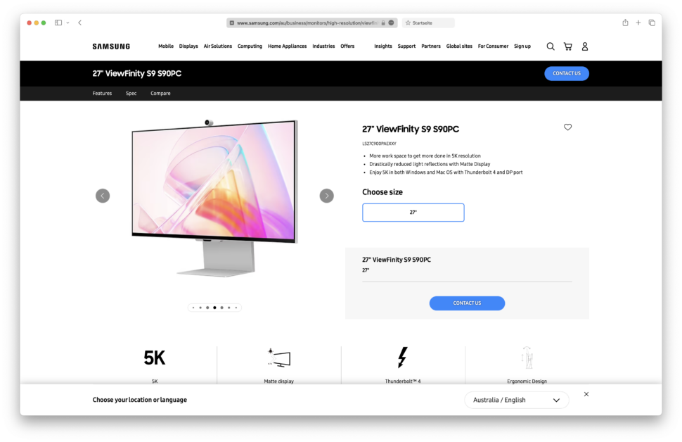 Wo bleibt der Samsung ViewFinity S9 (S90PC) mit 5K? Update: Preise sinken samsung 5k australien