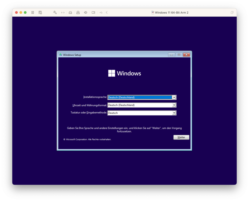 VMWare Fusion: Windows 11 ARM auf Apple Silicon (Step-by-Step) windows install 1